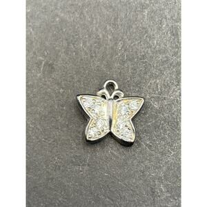 Vtg DQCZ Butterfly 925 Sterling Silver Cubic Zirconia Charm Pendant 10.4mm